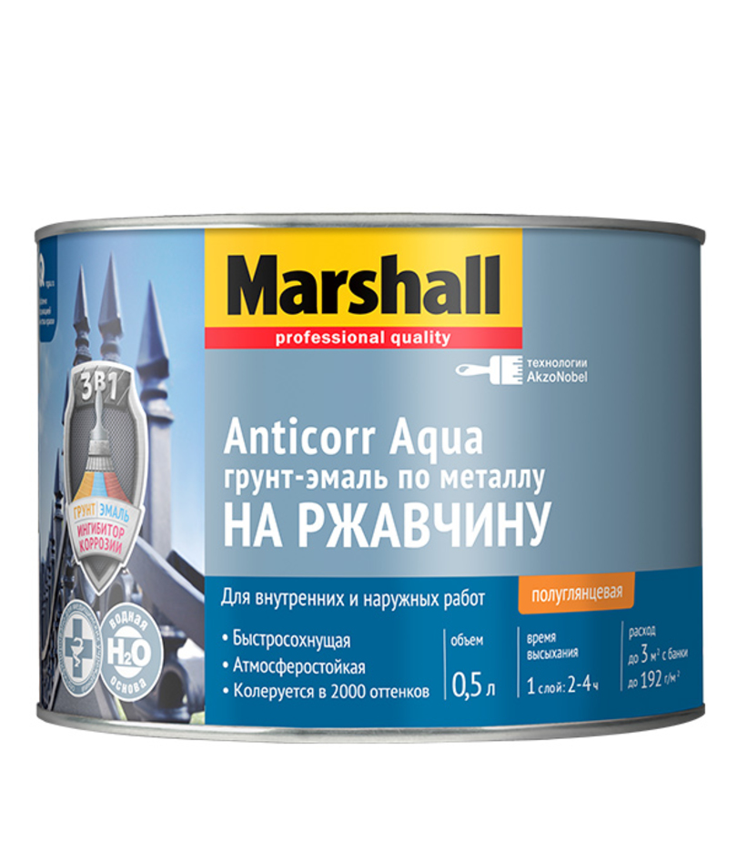 Грунт-эмаль M  ANTICORR AQUA  BW  0,5 л (аналог 50036160)  в Муроме
