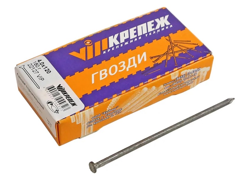 22127 VIP Гвозди строительные 4,0х120 (180г)  в Муроме