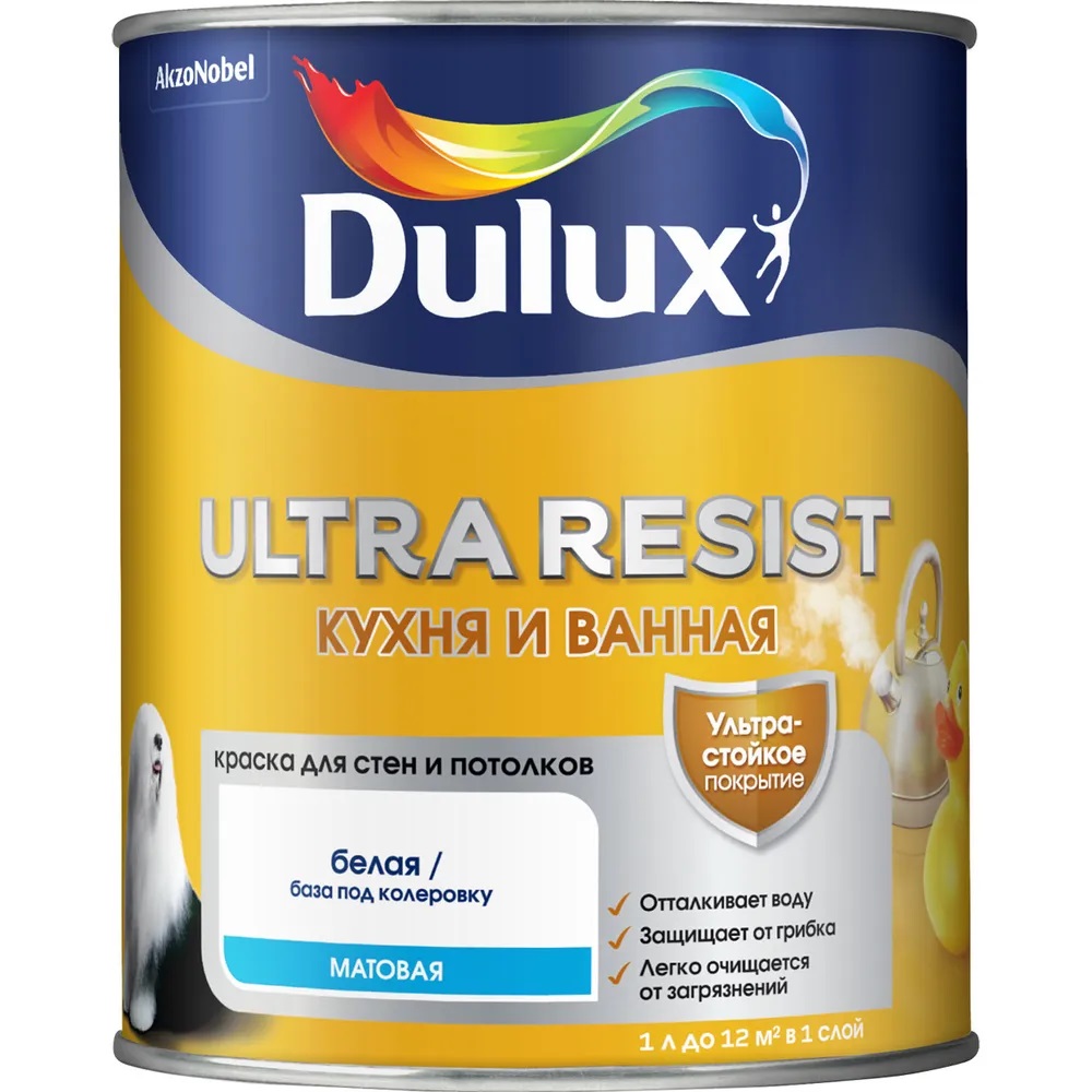 Краска DX ULTRA Resist КУХНЯ И ВАННАЯ  мат BW   1 л (аналог 50034774)  в Муроме