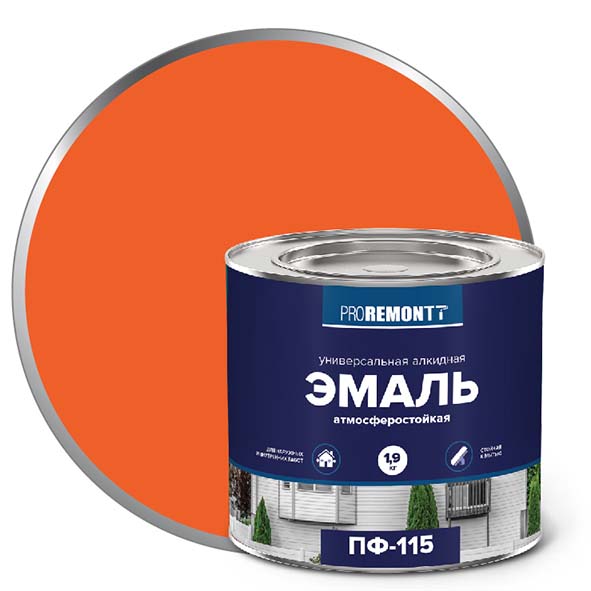 Эмаль ПФ-115 "PROREMONT"   1.9  кг оранж. 3/264  в Муроме