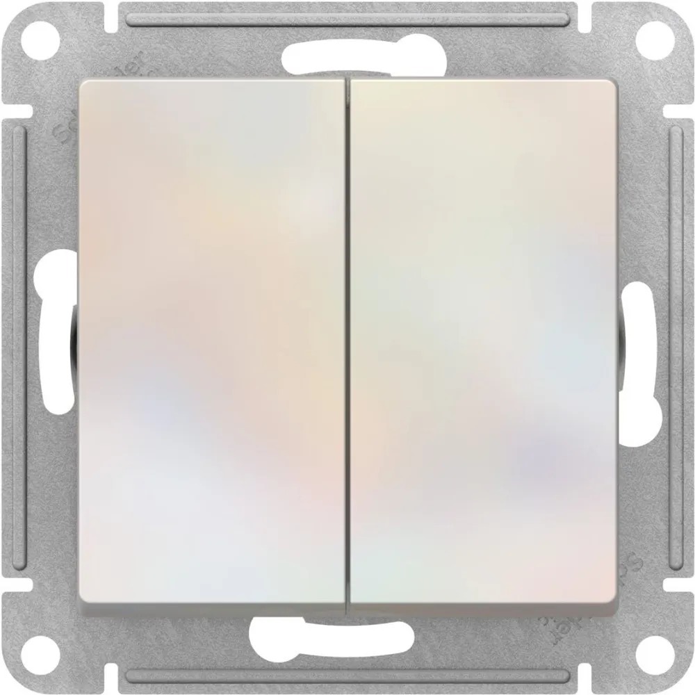 ATN000465 Переключатель двухклавишный ATLASDESIGN схема 6 10АХ механизм жемчуг (Шнейдер Электрик)  в Муроме