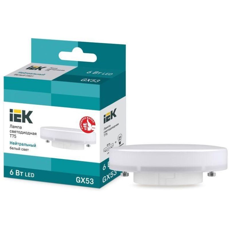 Лампа светодиодная LED 6вт GX53 белый таблетка ECO IEK 5530  в Муроме