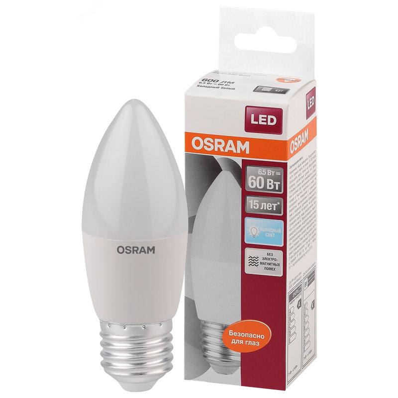 Лампа светодиодная LED 6,5Вт Е27 STAR ClassicB (замена 60Вт),тепл. бел. свет, мат. колба OSRAM 4232  в Муроме