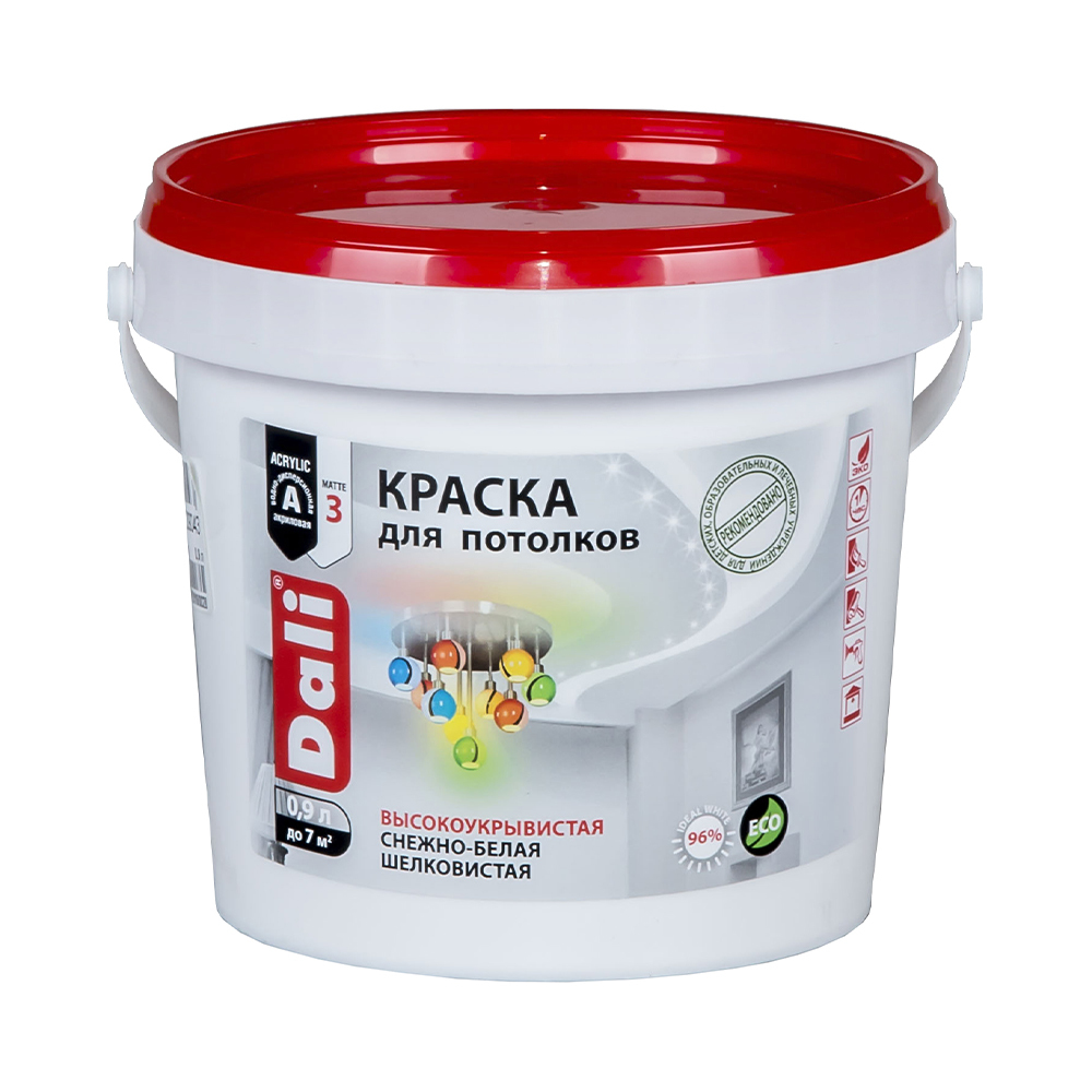 Краска ДАЛИ акриловая д/потолков  0,9л.  /6  в Муроме