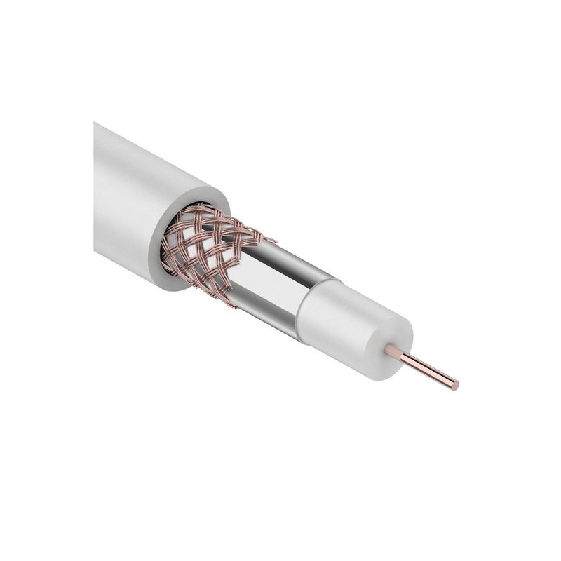 Кабель коаксиальный REXANT RG-59U+Cu (75 Ом), Cu/Al/Cu, 64%, бухта 100 м, белый 01-2641   в Муроме