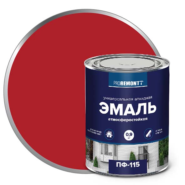 Эмаль ПФ-115 "PROREMONT"   0.9 кг красный 10/640  в Муроме