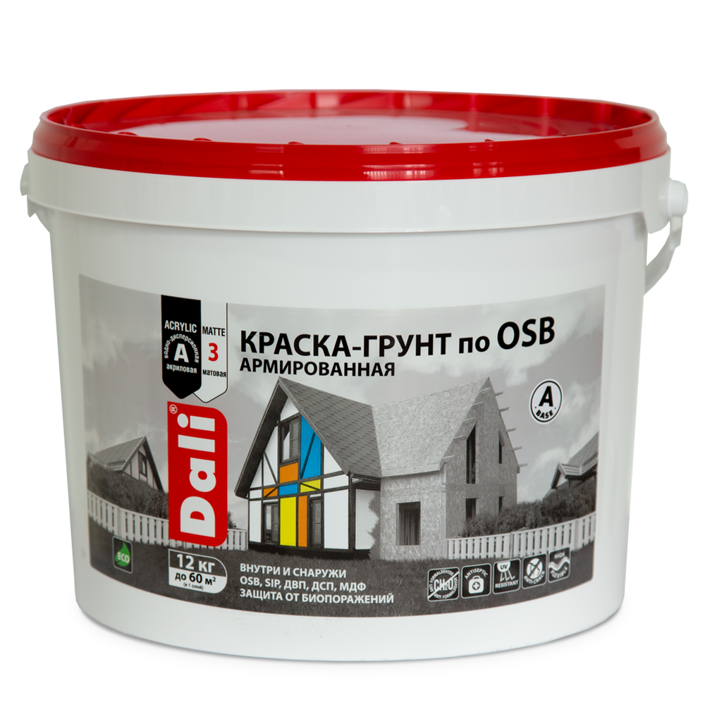 Краска-грунт по OSB армированная (база А) DALI  12 кг    1/44  в Муроме
