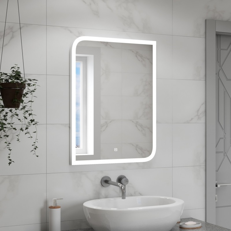 Зеркало Tivoli Led 600х800 часы, антизапотевание  в Муроме