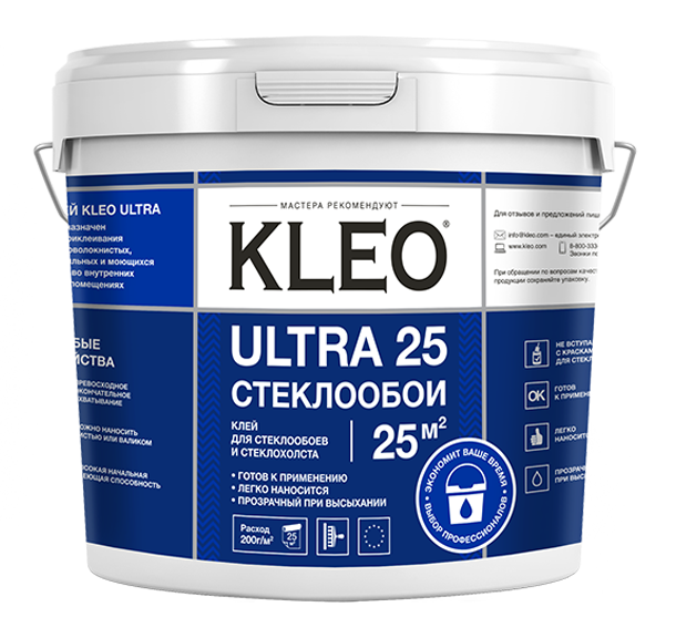 Клей ГОТОВЫЙ для стеклообоев и стеклохолста KLEO ULTRA 25 5 кг  в Муроме