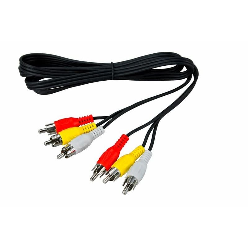 17-0202 Шнур 3 RCA - 3 RCA, длина 1,5 метра, черный REXANT з  в Муроме