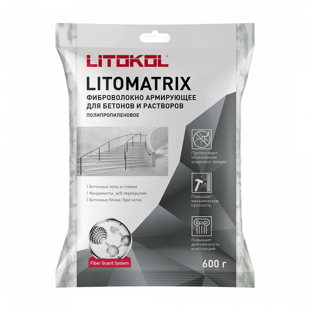 LITOMATRIX Фиброволокно полипропиленовое для бетона и смесей 600 гр  в Муроме