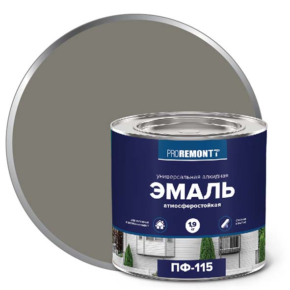 Эмаль ПФ-115 "PROREMONT"   1.9  кг серый 3/264  в Муроме