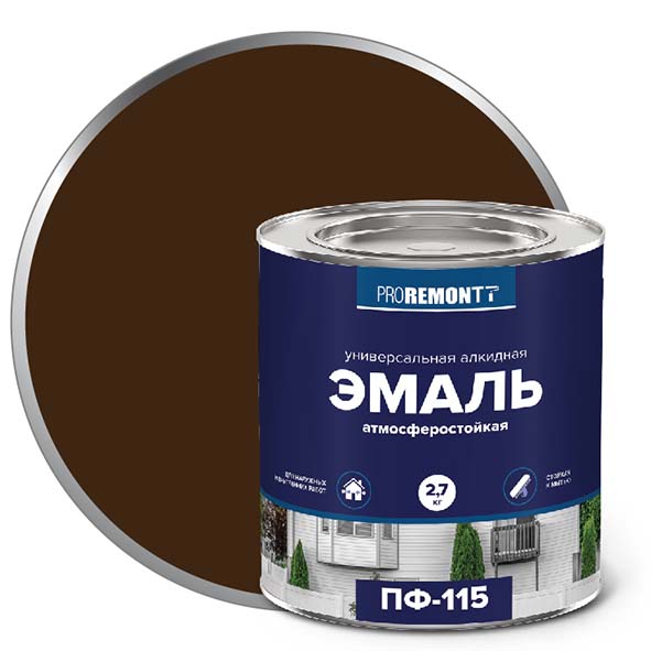 Эмаль ПФ-115 "PROREMONT"   2,7 кг коричн. 3/198  в Муроме
