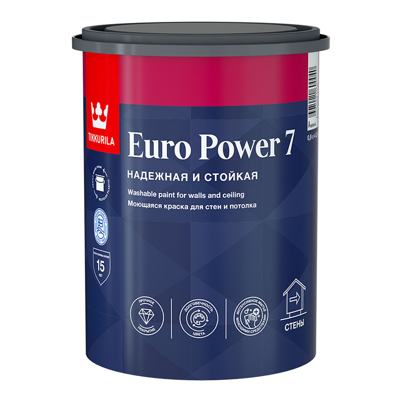 EURO POWER  7С мат.  0,9л Краска стойкая к мытью /6  в Муроме