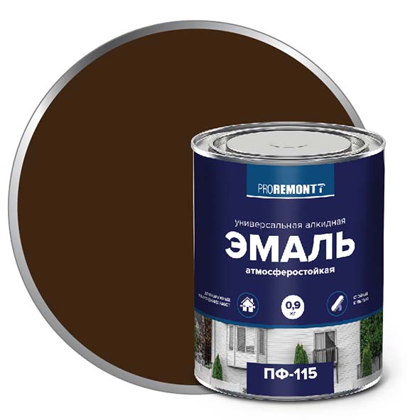Эмаль ПФ-115 "PROREMONT"   0.9 кг коричн. 10/640  в Муроме