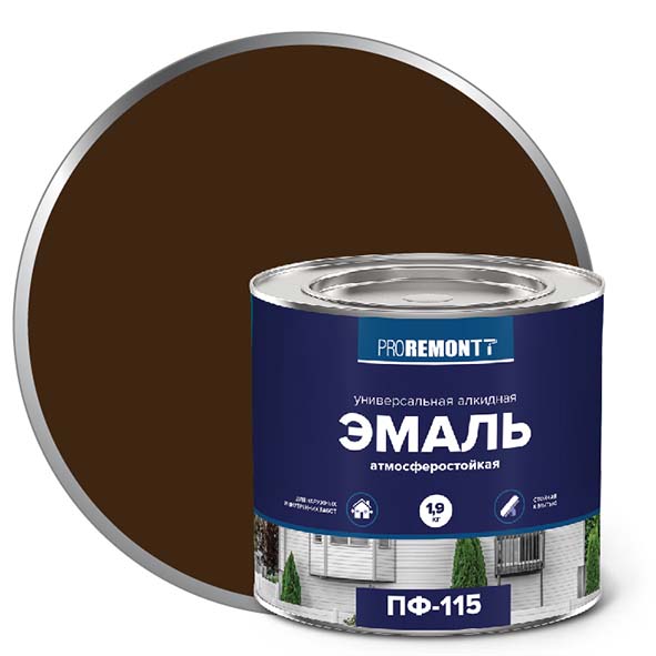 Эмаль ПФ-115 "PROREMONT"   1.9  кг коричн. 3/264  в Муроме