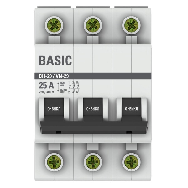 Выключатель нагрузки 3P 25А ВН-29 EKF Basic  в Муроме