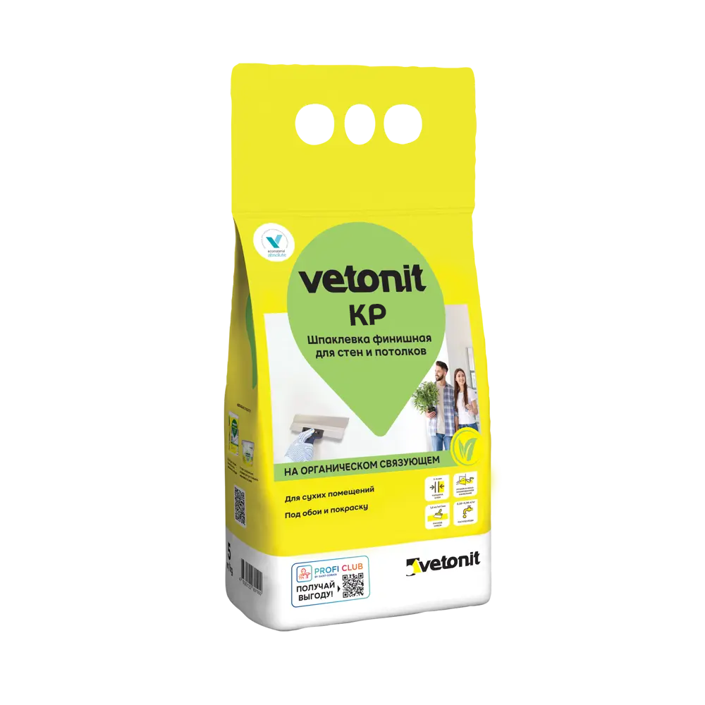 Шпатлевка суперфиниш. КР белая Vetonit 1-3 мм  5кг  в Муроме
