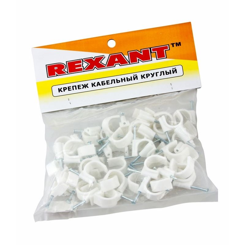 07-4020 Крепеж кабеля круглый 20 мм, белый (упак. 50 шт)  REXANT з  в Муроме