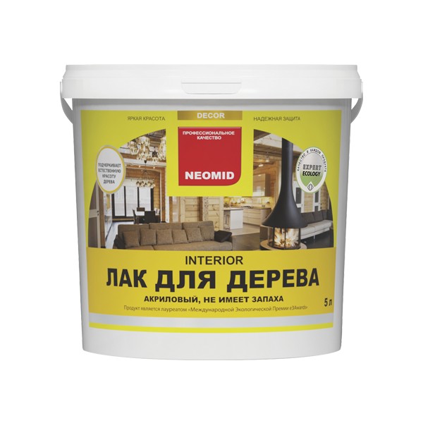 Неомид INTERIOR лак акриловый д/древесины 5 л полуматовый  /4  в Муроме