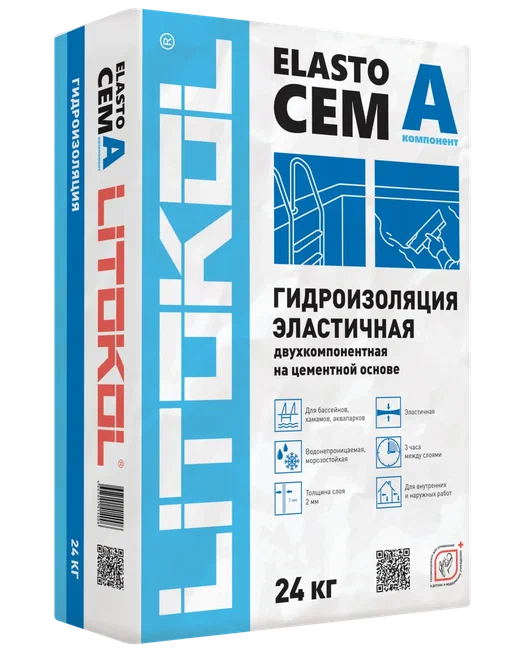 ЭЛАСТОЧЕМ / ELASTOCEM А -гидроизоляция 24кг  в Муроме