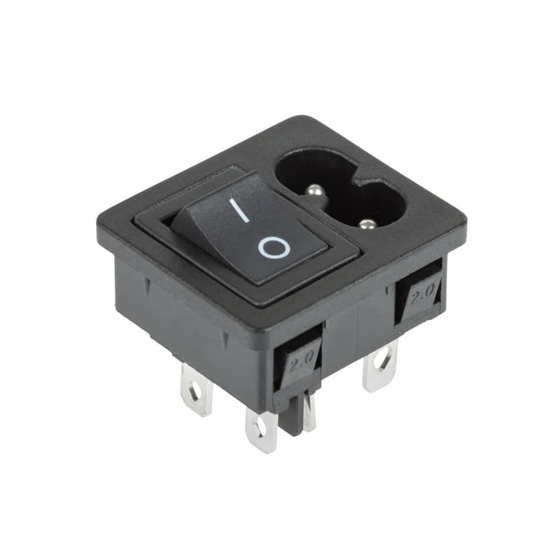 36-2284 Выключатель клавишный 250 V 6 А (4с) ON-OFF черный с штекером C8 2PIN  REXANT  в Муроме