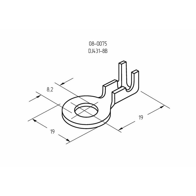08-0075 Наконечник кольцевой REXANT, ø8.2 мм, 1.5-1.5 мм² (НК 8-1,0-1,5)  в Муроме