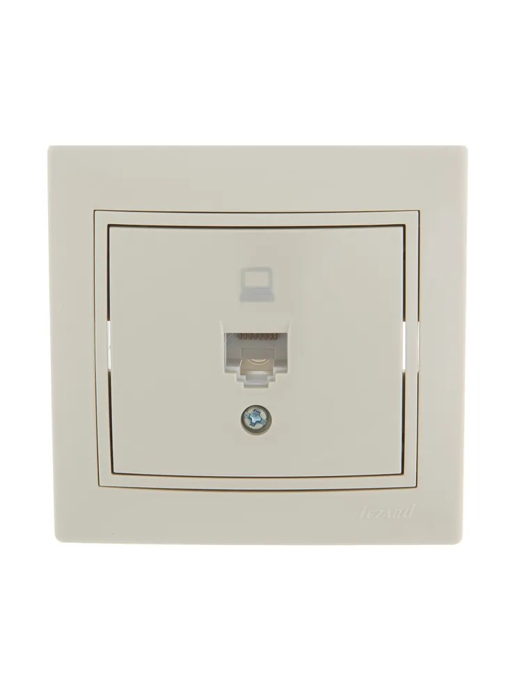 MIRA Розетка компьютерная RJ45 х 1 бежевая (Lezard)  в Муроме