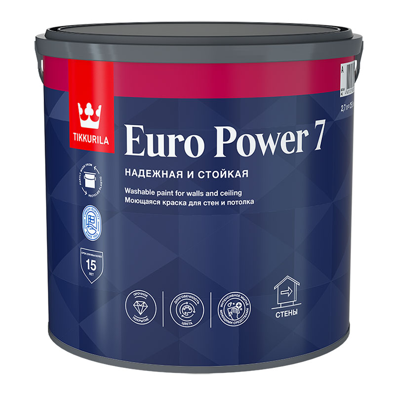 EURO POWER  7А мат.  2,7л Краска стойкая к мытью /1  в Муроме