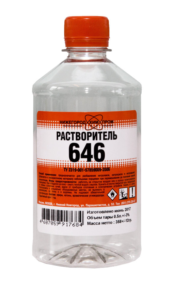 Растворитель 646 ПЭТ  0,5л  25/150/1200  в Муроме