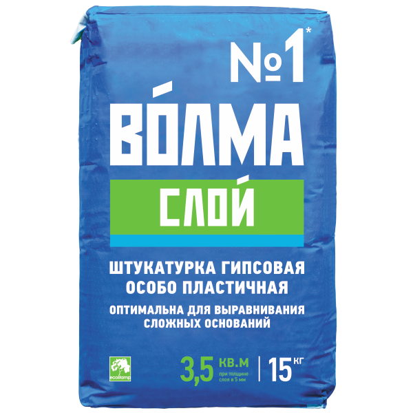 Штукатурка гипсовая "ВОЛМА СЛОЙ" 15 кг  /ВЛГ/ВСК/ВТР  в Муроме