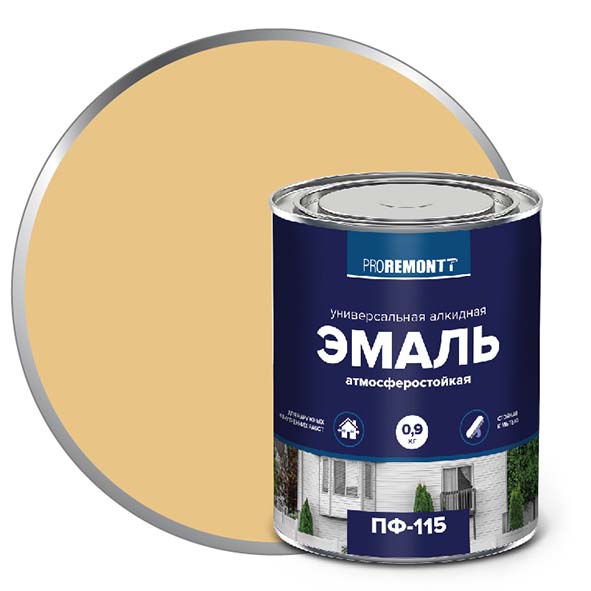 Эмаль ПФ-115 "PROREMONT"   0.9  кг бежевый 10/640  в Муроме