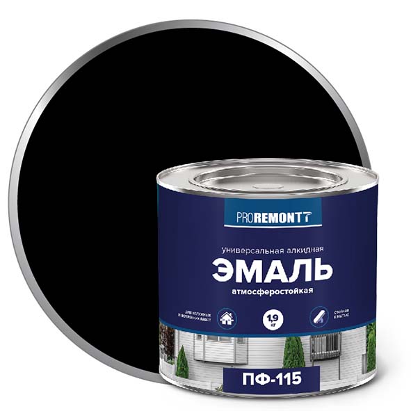 Эмаль ПФ-115 "PROREMONT"   1.9  кг черный 3/264  в Муроме