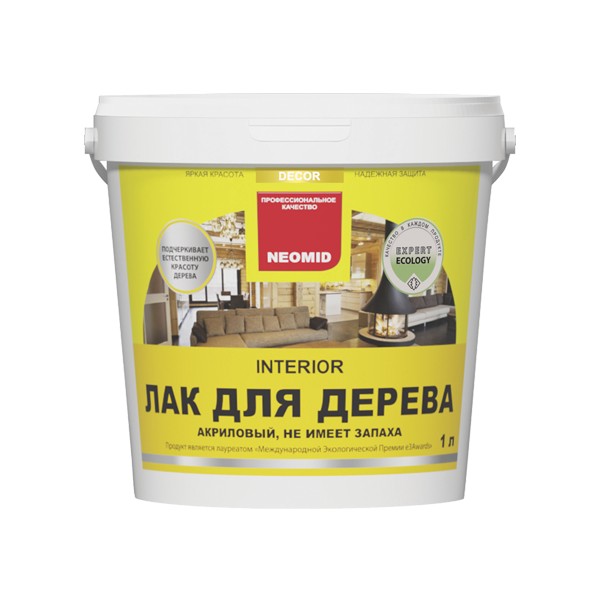 Неомид INTERIOR лак акриловый д/древесины 1 л полуматовый  /12  в Муроме