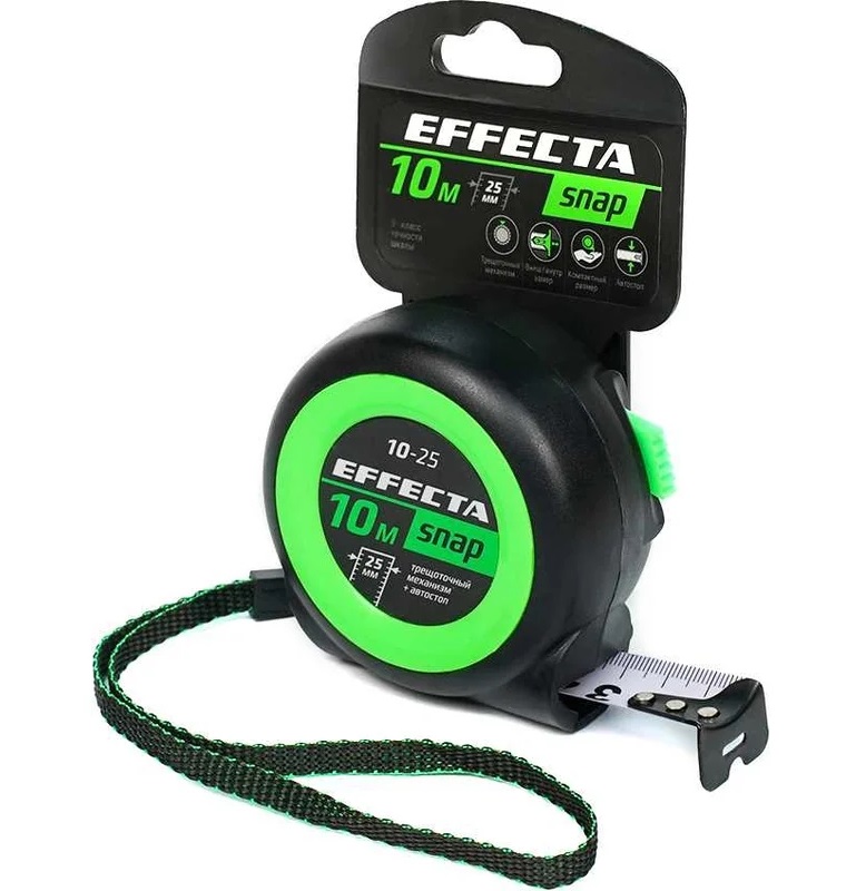 561025 Рулетка EFFECTA SNAP, автостоп,   10м / 25 мм  в Муроме