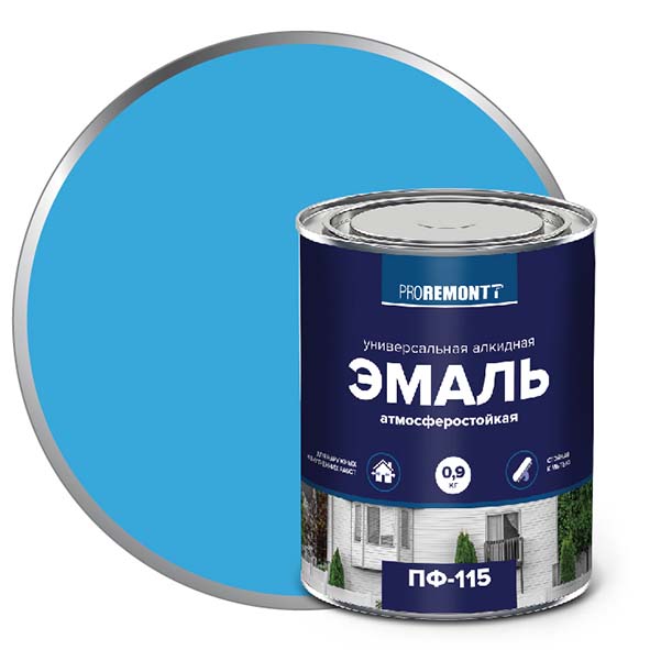 Эмаль ПФ-115 "PROREMONT"   0.9  кг голубой 10/640  в Муроме