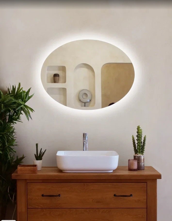Зеркало Agate 80х60 овальное с LED подсветкой  в Муроме