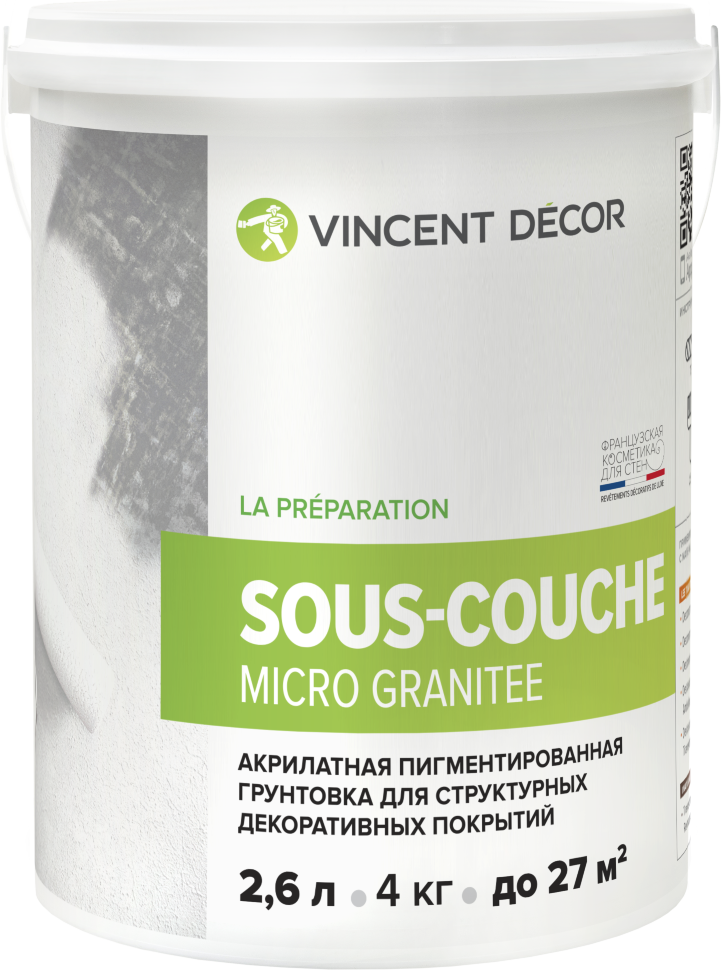 Су-Куш микро ганит Vincent Decor Грунтовка  4 кг  в Муроме