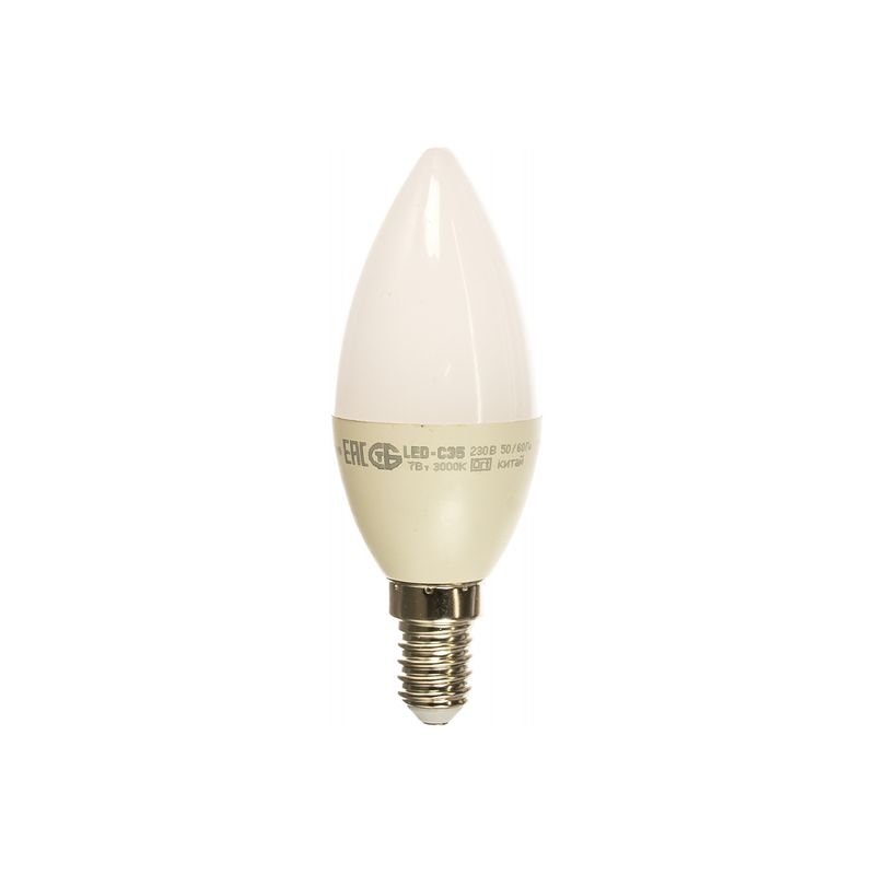 Лампа светодиодная LED 7вт Е14 тепло-белый матовая свеча ECO 5028  в Муроме