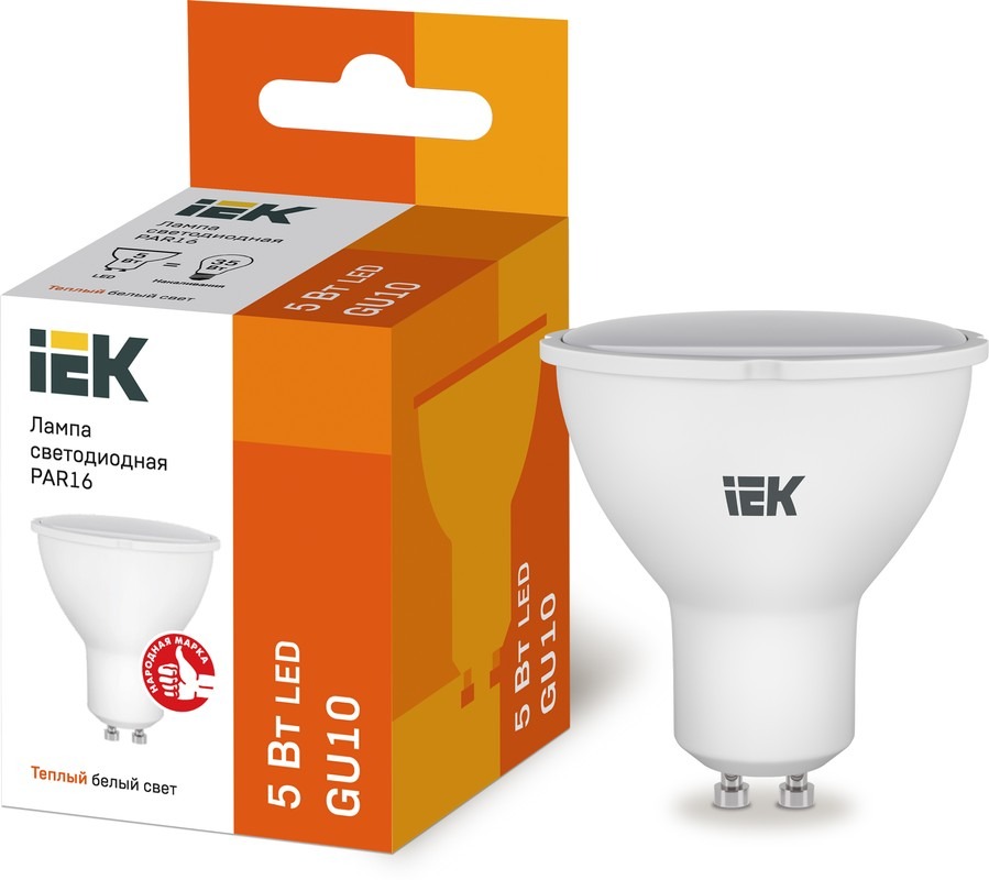 Лампа светодиодная LED 5вт 230в GU10 тепло-белый ECO (IEK)  в Муроме