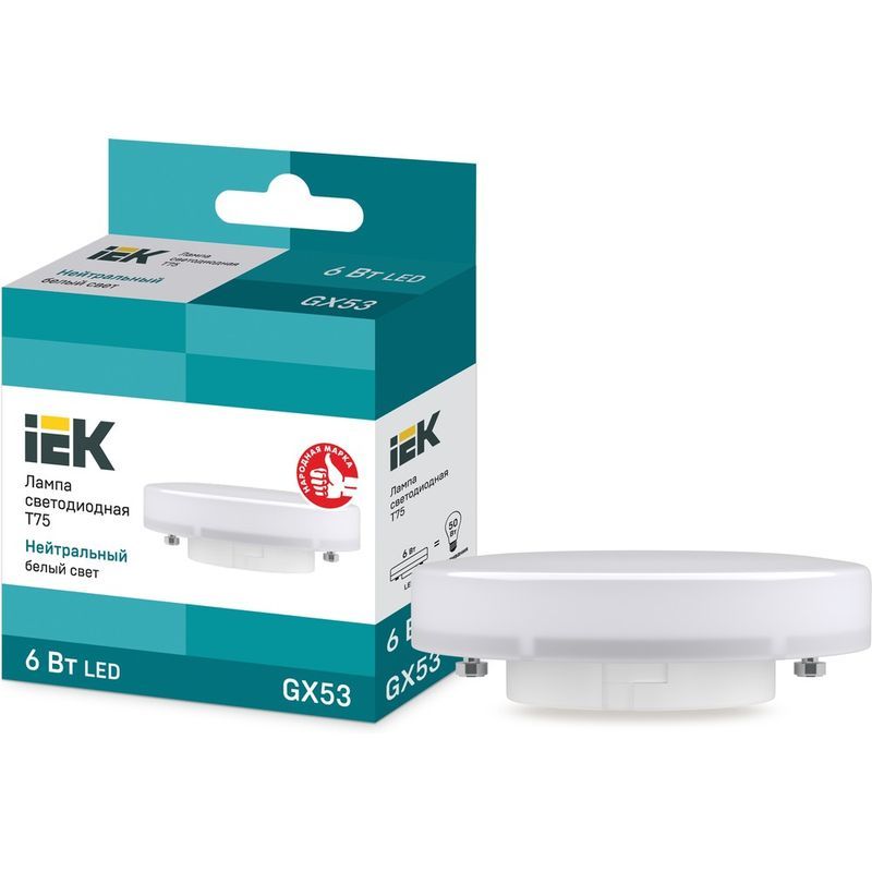 Лампа светодиодная LED 6вт GX53 белый таблетка ECO IEK 5530  в Муроме