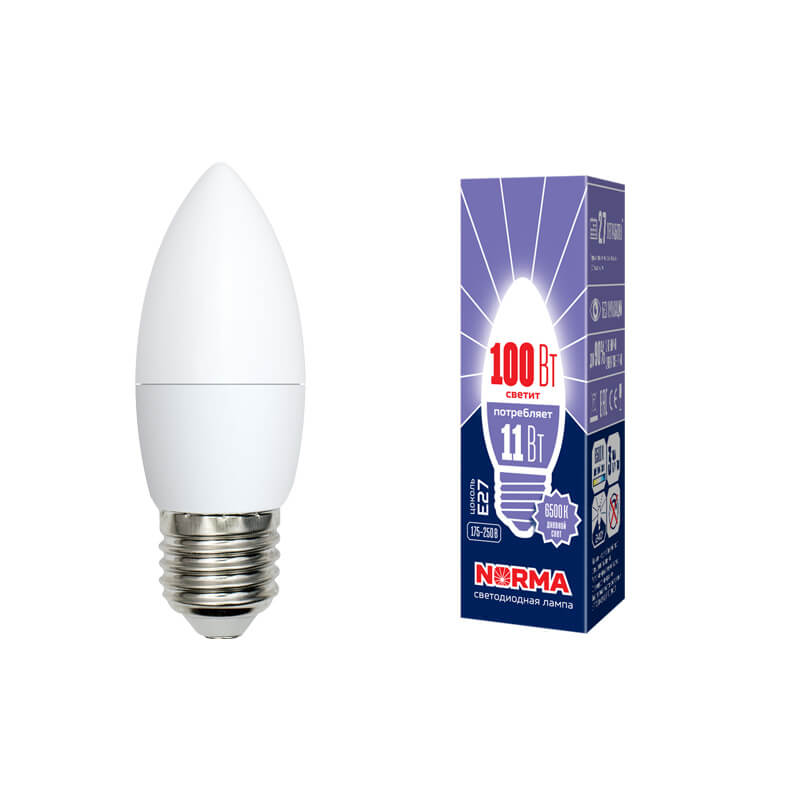 UL-00003813 Лампа светодиодная свеча",мат.Серия Norma 6500K LED-C37-11W/DW/E27/FR/NR 7682  в Муроме