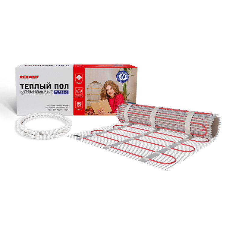 51-0509-2 Тёплый пол (нагревательный мат) REXANT Classic RNX -5,0-750 (площадь 5,0 м2 (0,5 х 10,0 м)  в Муроме