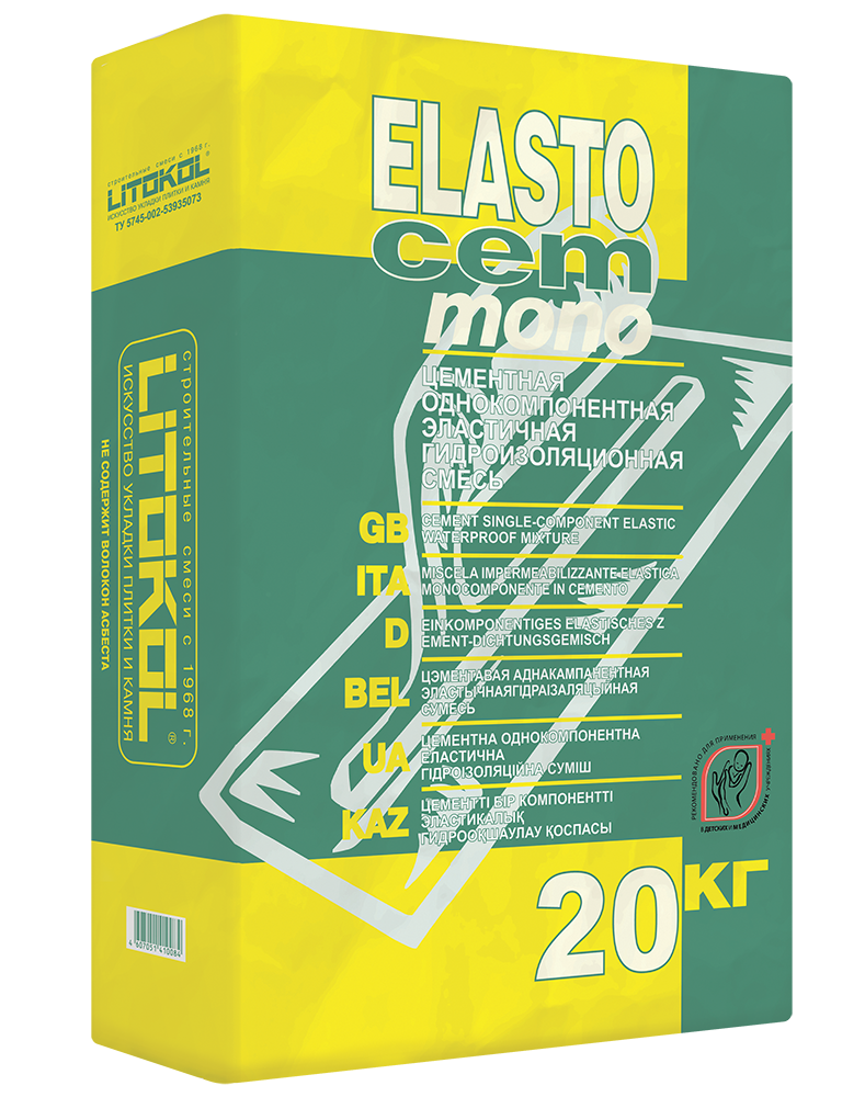 ЭЛАСТОЧЕМ МОНО / ELASTOCEM MONO - гидроизол смесь 20кг/48 шт.  в Муроме