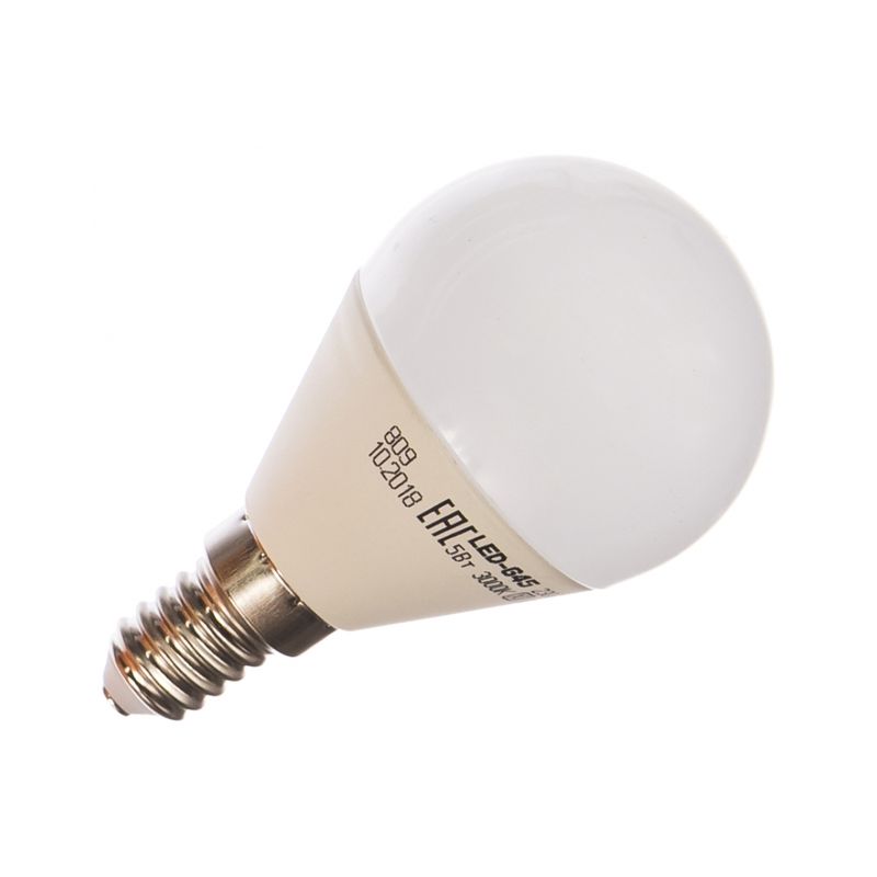Лампа светодиодная LED 5вт E14 тепло-белый матовый шар ECO 2397  в Муроме