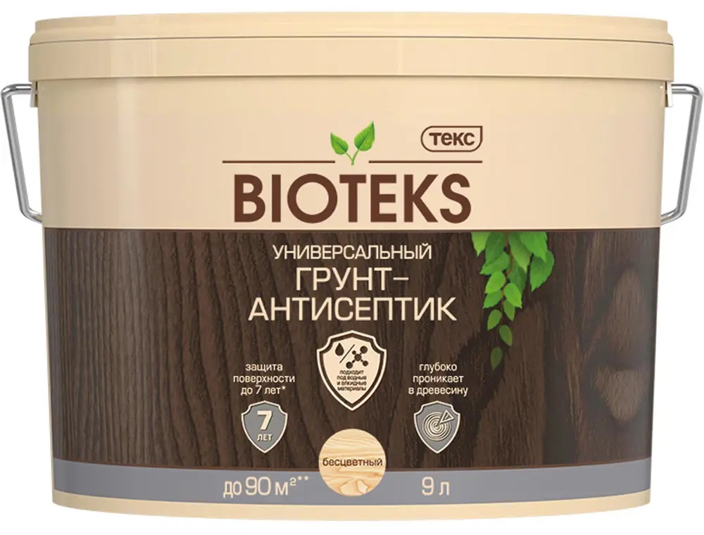 Универсальный Грунт-Антисептик BIOTEKS бесцветный 9 л  в Муроме